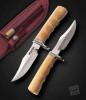 Stanabeck Special, Engraved by M. Bedini with Yellow Micarta Handle and Compass by Randall Made Knives
