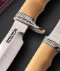 Stanabeck Special, Engraved by M. Bedini with Yellow Micarta Handle and Compass by Randall Made Knives