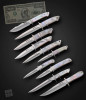 Set of Ten, Mother of Pearl Miniature Knives by Steve Johnson, Sold as a Set, by Steve Johnson