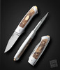 Amber Inlay with 18kt Gold Shield, Pins & Back Spacer and Rose Gold Lock Bar by Dietmar Kressler, S/N #1