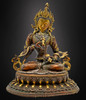 Antique Tibetan Gilt-Bronze Vajrasattva  with Gold and Silver Accents