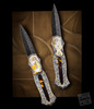 Kious, Joe Double Pocket Locket Automatic Folding Dagger with Mermaids, Engrv. by Brian Hochstrat 