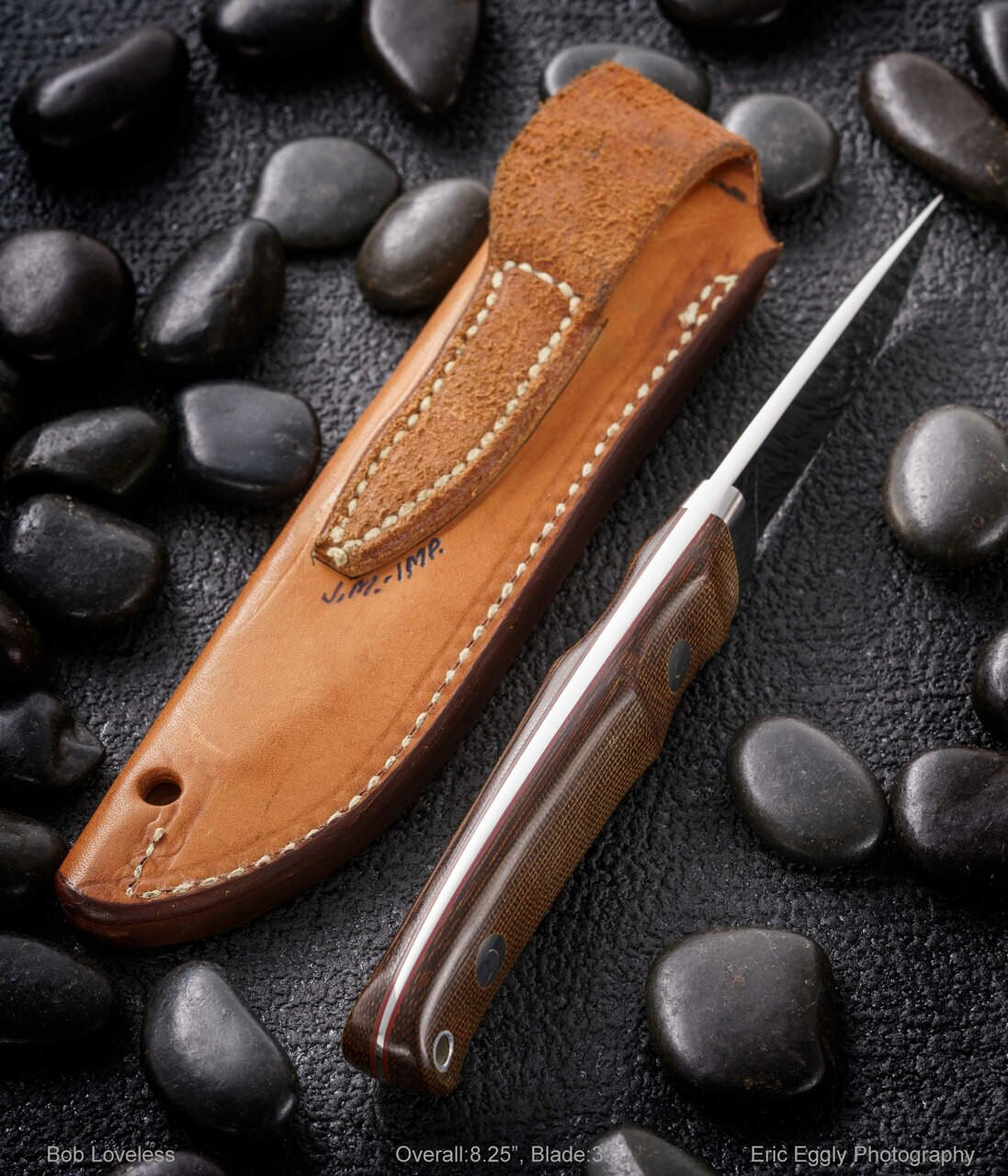 Loveless, R.W., Bob, Caper Finn Green Micarta Improved Handle