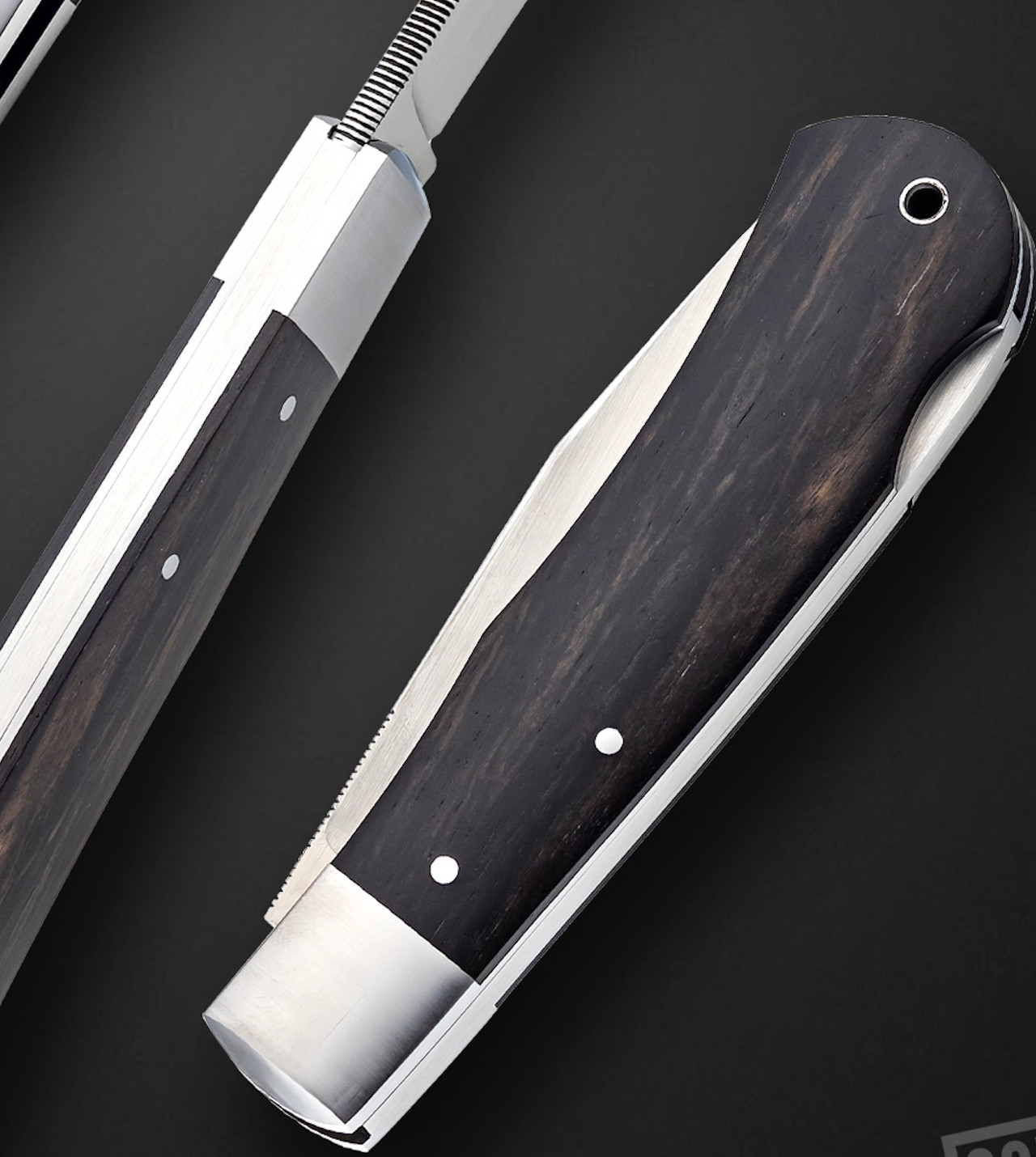 Model 1306 in Ebony, Lockback Single Blade, by Bill Ruple | Farina