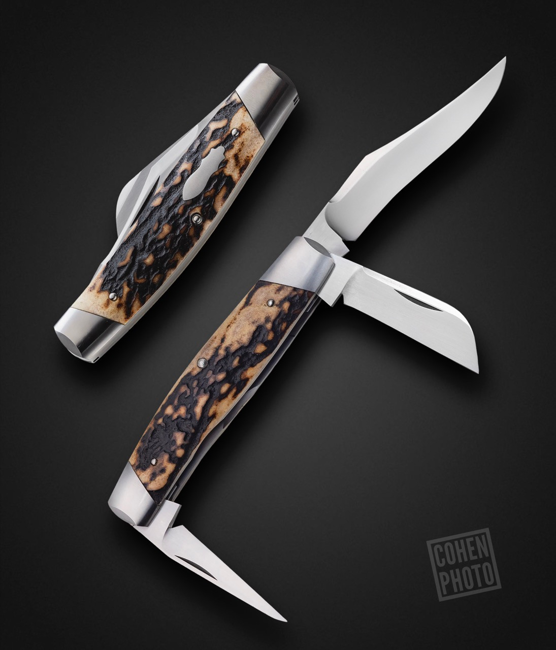 Ploppert, Tom, 3 Blade Texas Stockman Slipjoint Folder with Punch
