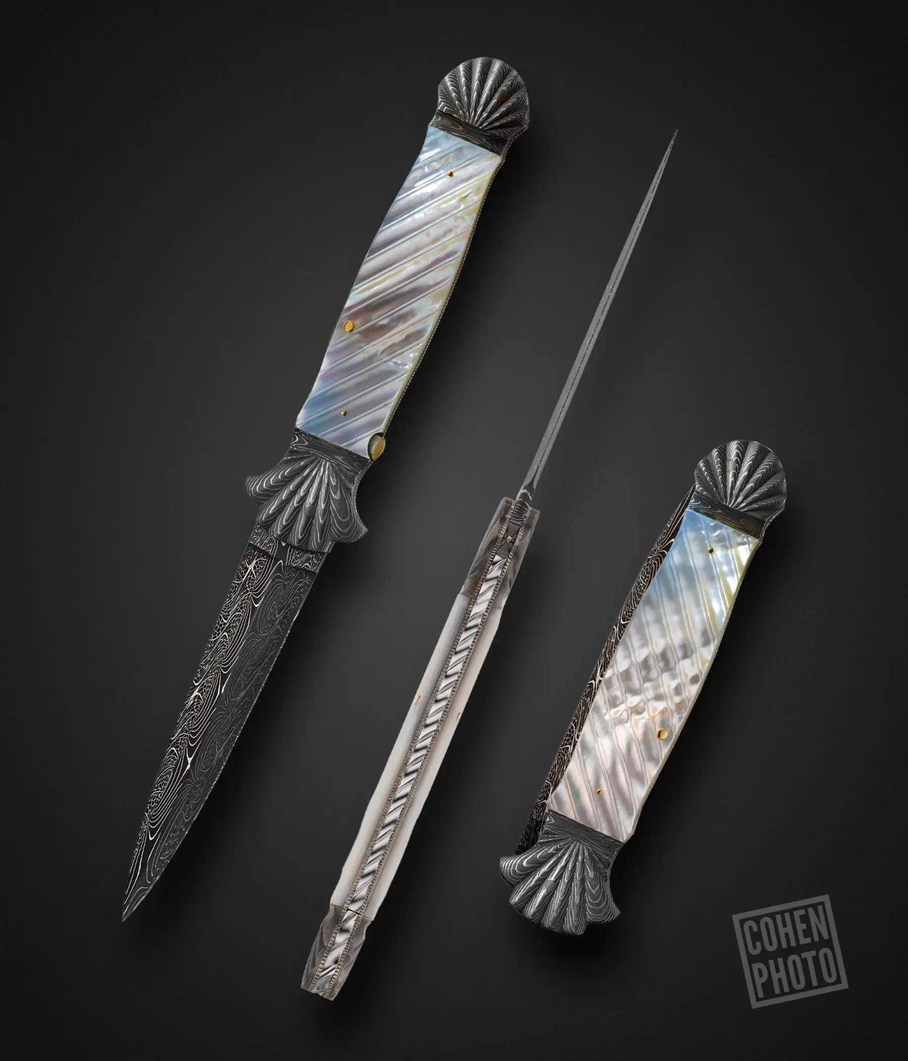 Steigerwalt, Ken, Mother of Pearl, Automatic Folding Dagger by Ken