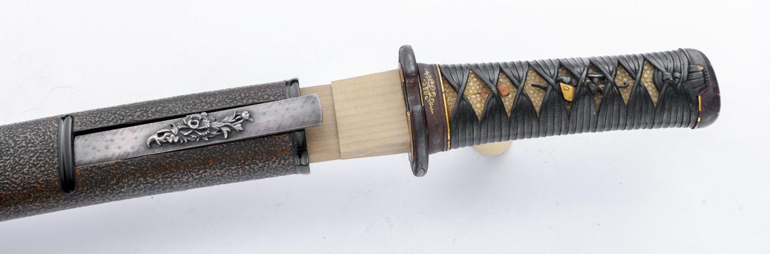 Japanese Armory, Japanese Wakizashi with Sterling Silver