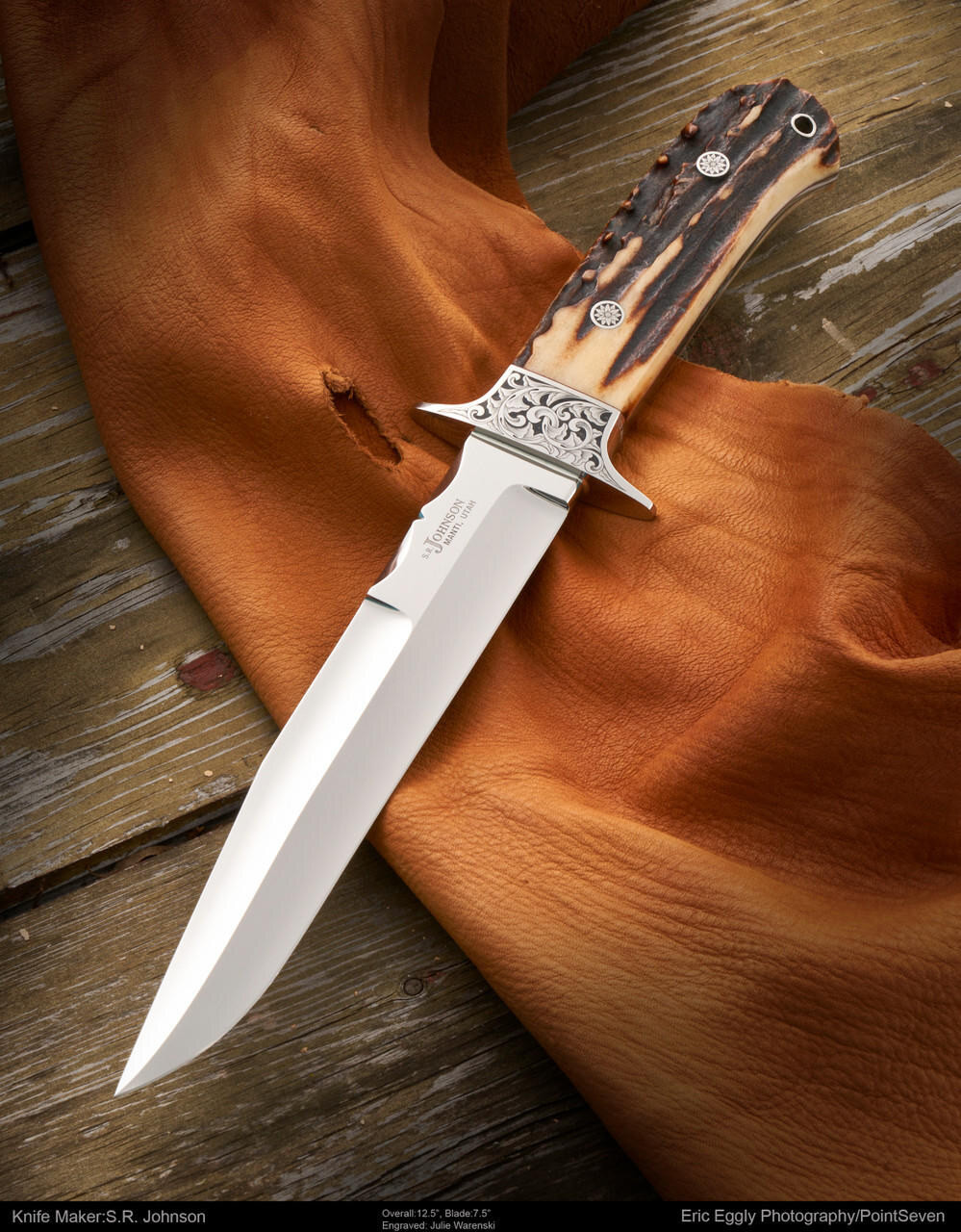 Johnson, Steve, Fighter, Engr: Julie Warenski Knife | Farina Fine
