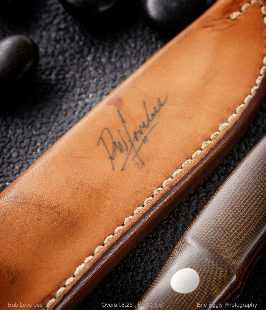 Loveless, R.W., Bob, Caper Finn Green Micarta Improved Handle