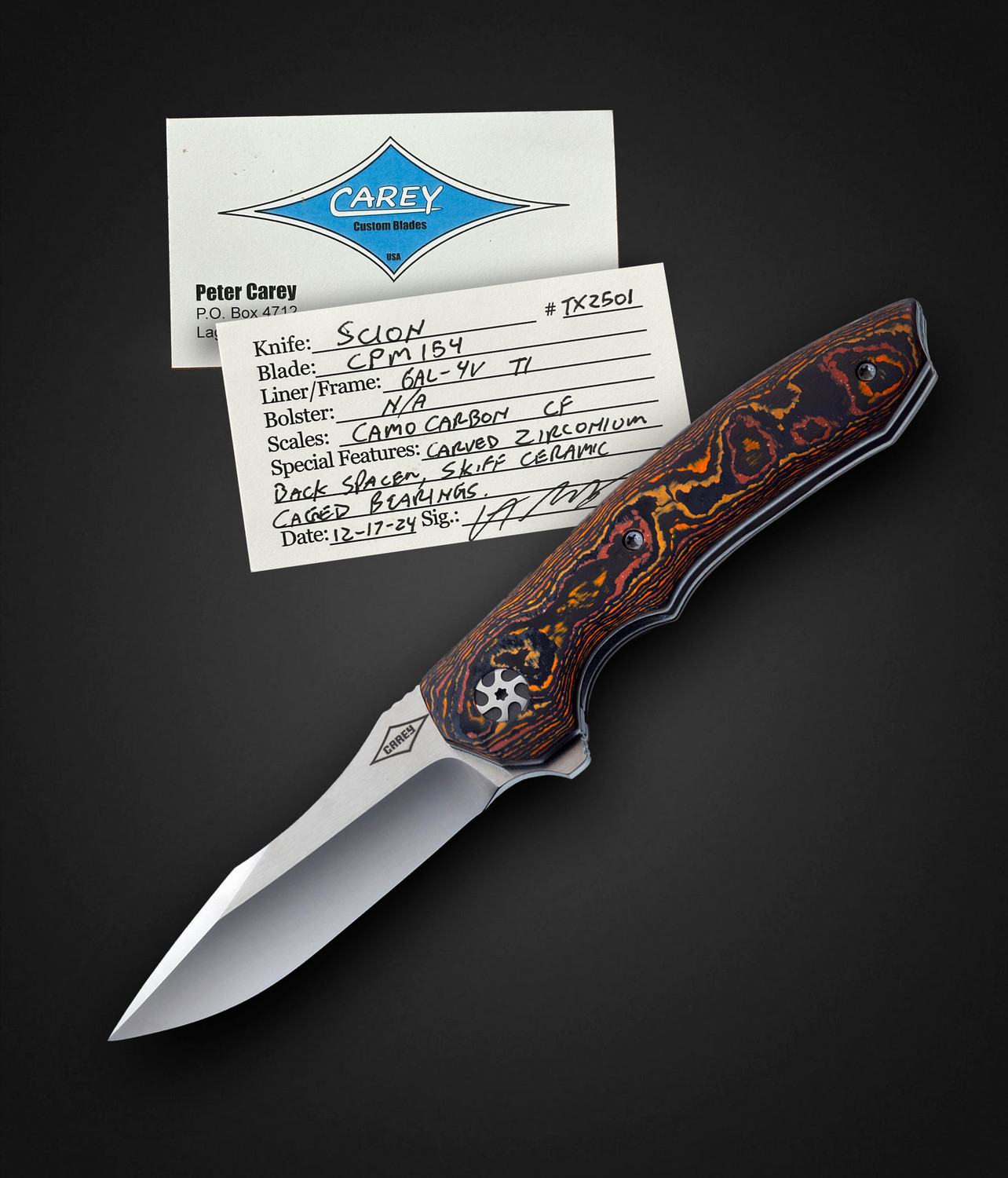 Carey, Peter, SCION Flipper, Model #: TX2501 with Camo Carbon