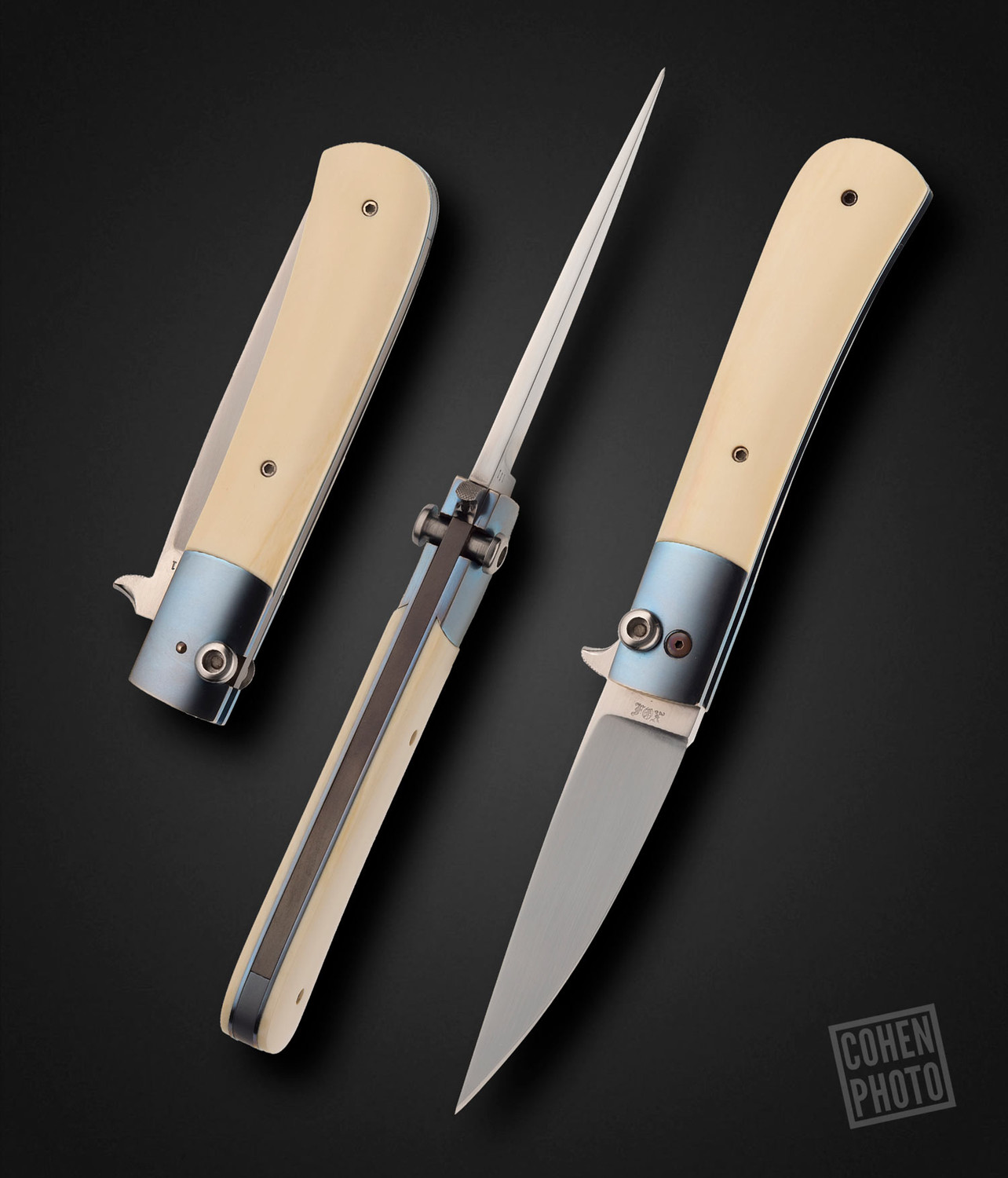 Fox, Paul, Custom Toggle Lock Knife with Anodized Titanium and