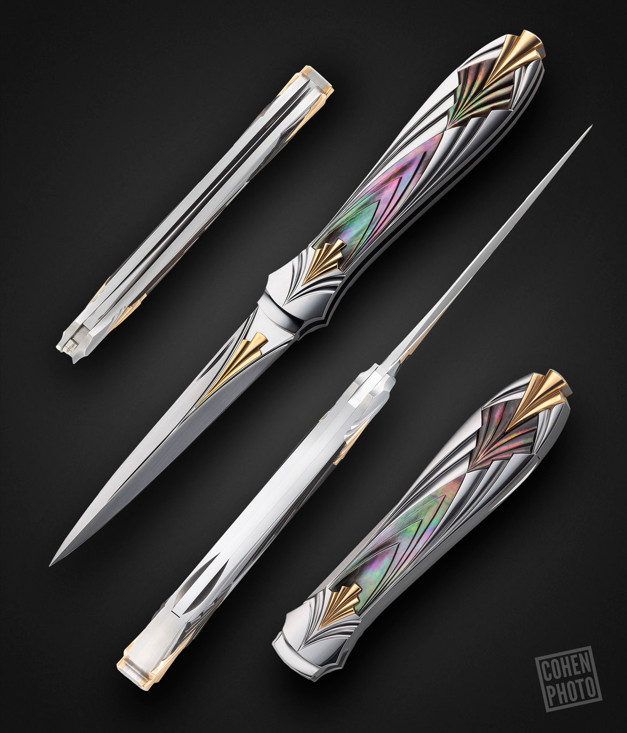 Loerchner, Wolfgang, Folding Dagger by Master Artist Wolfgang