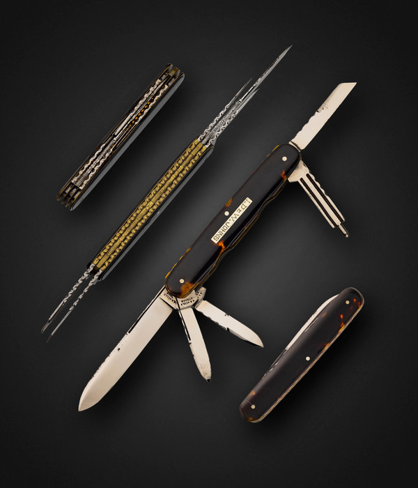 5 Blade, Antique Amber, 3 1/2" Closed; B.B. Wells Strand; Sheffield Knife 5 Blade, Antique Amber, 3 1/2" Closed; B.B. Wells Strand; Sheffield Knife
