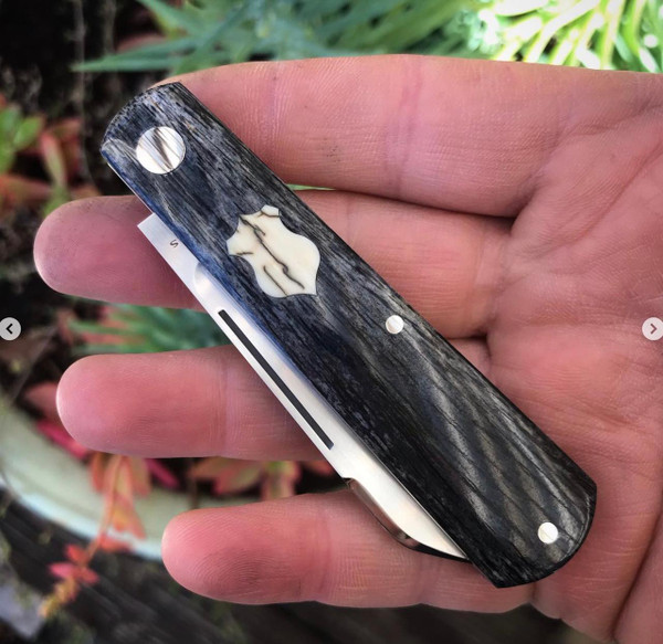 Meades Knives, Thys Meades Barlow Slipjoint, 3 5/8 inch, Giraffe Bone Scales, NEW! From Blade Show Atlanta, 2024 Meades Knives, Thys Meades Barlow Slipjoint, 3 5/8 inch, Giraffe Bone Scales, NEW! From Blade Show Atlanta, 2024