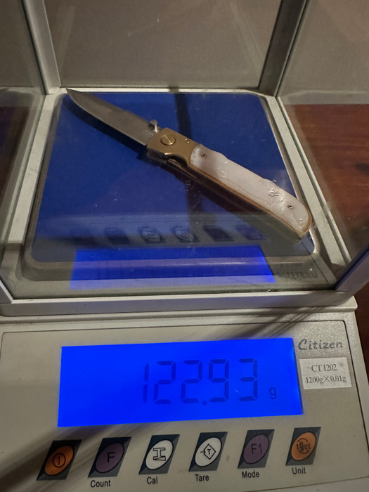 Solid, 18K Yellow Gold Liner Lock with Rare, Lavender Jade Inlay by Robert Terzuola ❗RARE❗