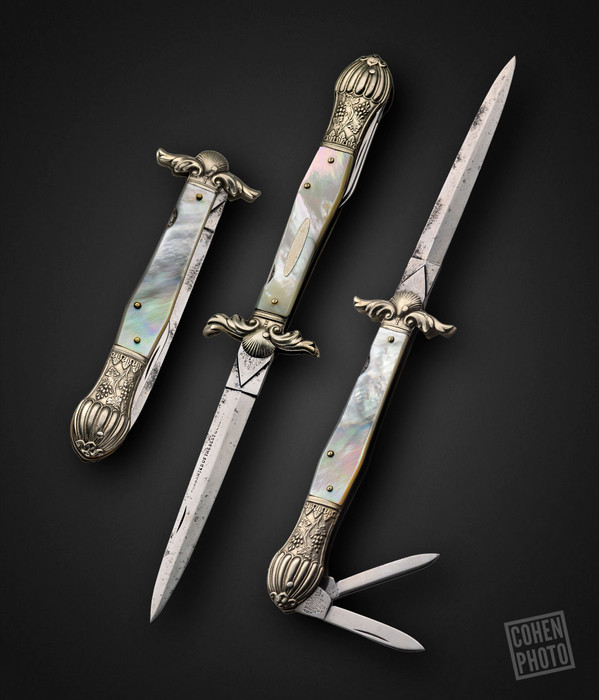 IXL, W. Crown R. George Wostenholm Improved Cutlery, Rare Pearl Folding Dirk True Whittler Knife, Circa 1832-1837 ❗EXTREMELY RARE❗ IXL, W. Crown R. George Wostenholm Improved Cutlery, Rare Pearl Folding Dirk True Whittler Knife, Circa 1832-1837 ❗EXTREMELY RARE❗
