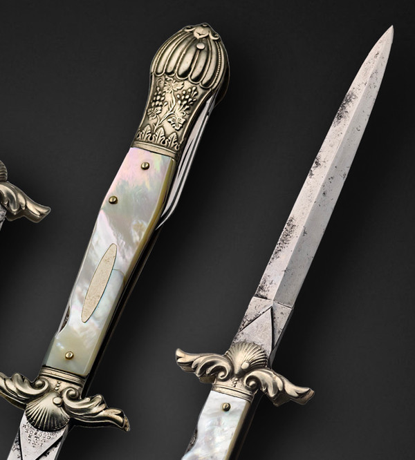 IXL, W. Crown R. George Wostenholm Improved Cutlery, Rare Pearl Folding Dirk True Whittler Knife, Circa 1832-1837 ❗EXTREMELY RARE❗