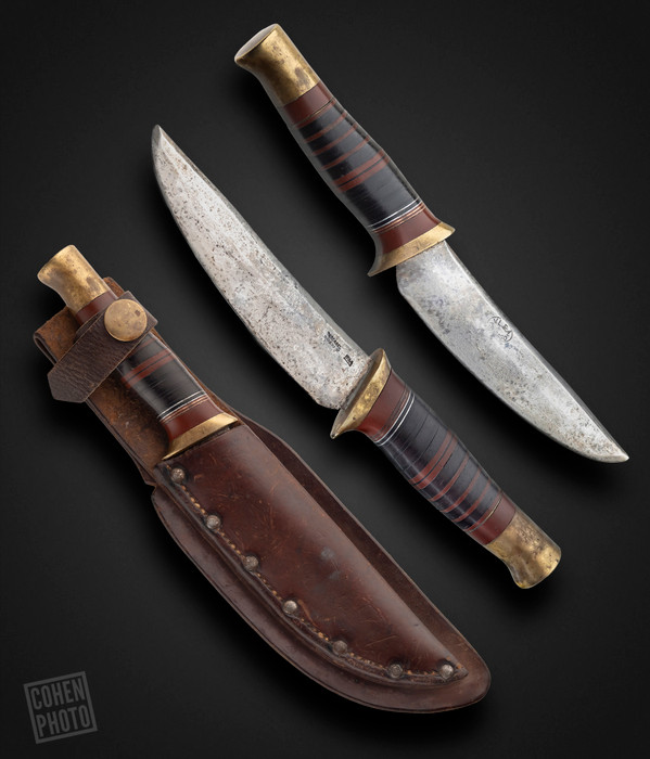 Scagel Knife for VL&A, Chicago, with Original Scagel Sheath, made for A&F by William Wales Scagel Scagel Knife for VL&A, Chicago, with Original Scagel Sheath, made for A&F by William Wales Scagel