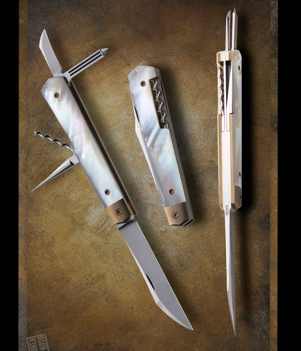 Stingray Sportsman Multi-Blade with Exhibition Grade Mother of Pearl by Evan Nicolaides of ESNYX Knives Stingray Sportsman Multi-Blade with Exhibition Grade Mother of Pearl by Evan Nicolaides of ESNYX Knives