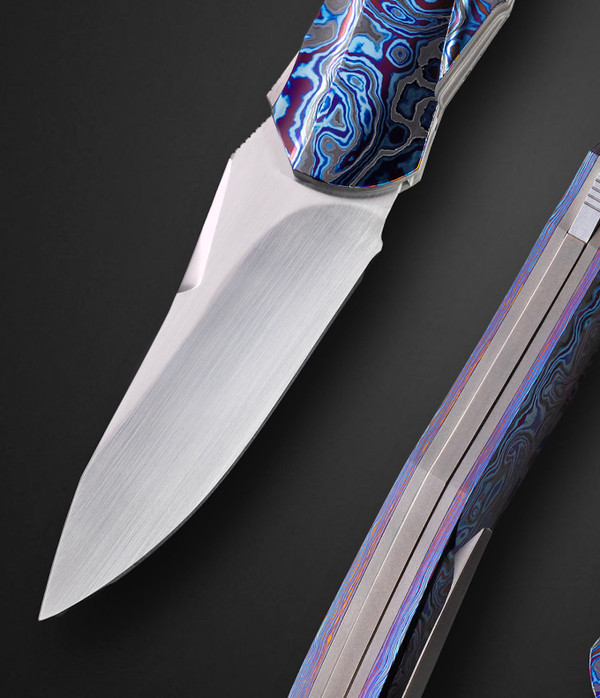 TOXICITY TRS, Damasteel Damascus, Black Timascus (Kraken Pattern) Handle, Hidden Hardware by Carlos Queiros of Portugal & ⭐️ Award Winner, NEW❗️BLADE SHOW 2025