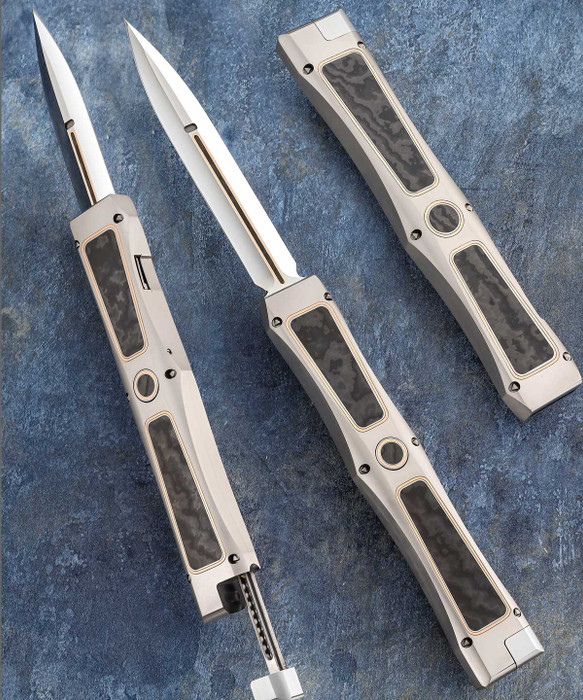 ⚠️ THE LAST OF THE DRAGONSLAYERS ⚠️ CUSTOM MARFIONE DRAGONSLAYER, Automatic, Single Action OTF (Out The Front), Titanium, Carboquartz Inlays & 22K Rose Gold, Dated: 09/2022 ❗EXTREMELY RARE❗ ⚠️ THE LAST OF THE DRAGONSLAYERS ⚠️ CUSTOM MARFIONE DRAGONSLAYER, Automatic, Single Action OTF (Out The Front), Titanium, Carboquartz Inlays & 22K Rose Gold, Dated: 09/2022 ❗EXTREMELY RARE❗