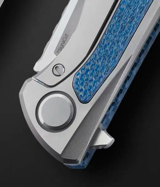 Hati CGG, Full-Sized, Lightweight Flipper-Folder with Titanium Inlay, Blue Alutex Inlay, MagnaCut, Collaboration Folder by Chris Reeve and Sergey Shirogorov ⚠️ Limited Edition ⚠️