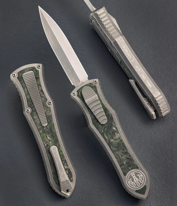 Deadlock, Model "C" Double Edge Blade, by Hawk Knife Designs, (#B, Green) Deadlock, Model "C" Double Edge Blade, by Hawk Knife Designs, (#B, Green)