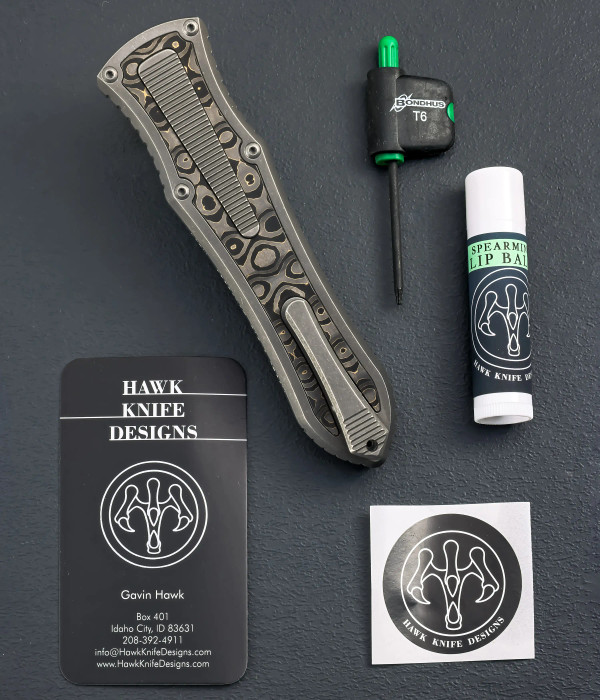 Deadlock, Model "C" Double Edge Blade, by Hawk Knife Designs, (#D, Greyish-Brown) Deadlock, Model "C" Double Edge Blade, by Hawk Knife Designs, (#D, Greyish-Brown)