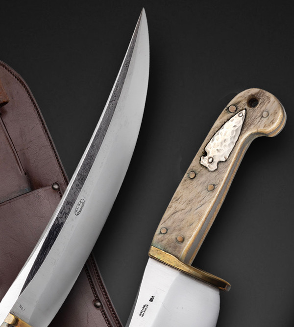 One of a Kind Camp Knife by William Wales (Bill) Scagel), with Moose Handle, Silver Arrowhead Shield, Custom Made for Famous Sportsman, Ed.G.Moore, Circa 1923; Sold Out of VL&A, Chicago, ❗RARE❗PUBLISHED❗