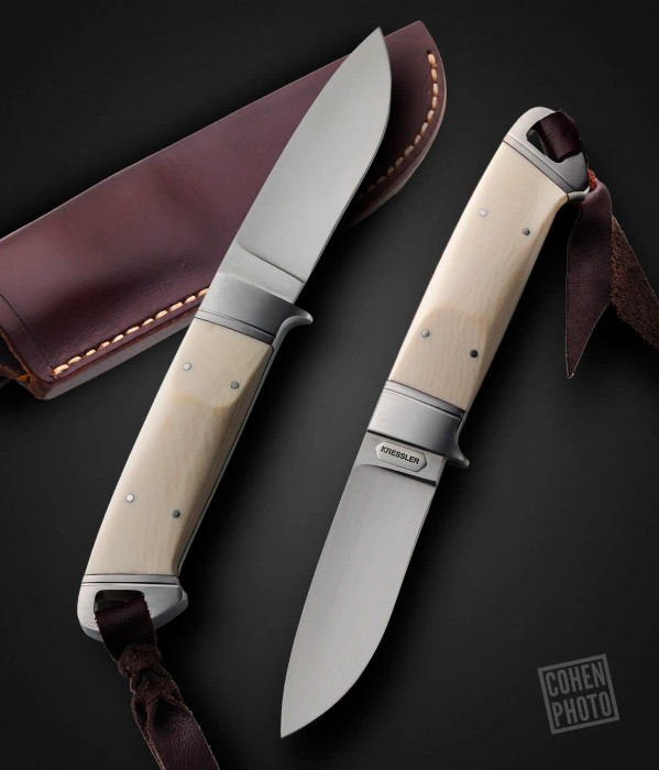 Integral Hunter with Antique Mammoth, 8.75" OA, by Dietmar Kressler. Integral Hunter with Antique Mammoth, 8.75" OA, by Dietmar Kressler.