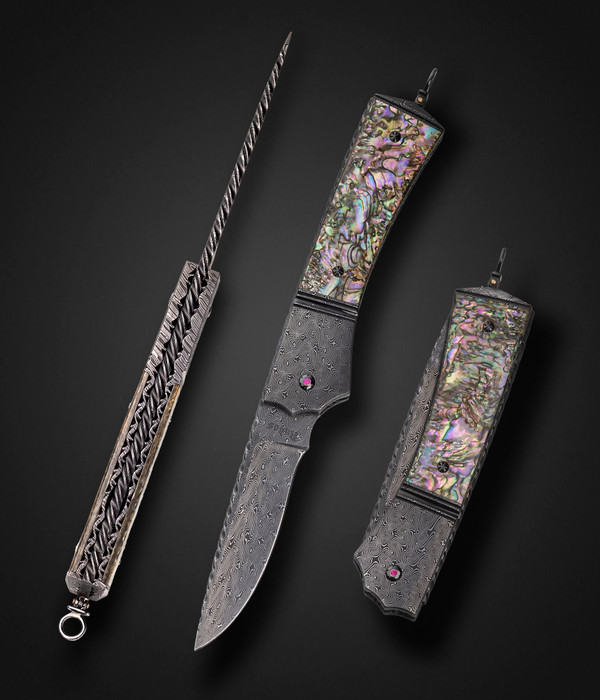 Rados Paua Shell & Turkish Twist Damascus Auto