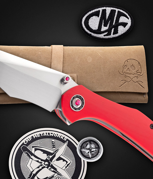 CMF Metalworks Custom • Natural Ruby Inlays • One-of-One  Luxury Collector Folding Knife