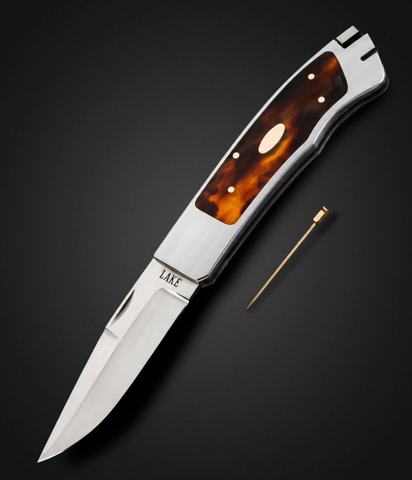 Ron Lake Tail Lock with Amber-Brown Translucent Inlay