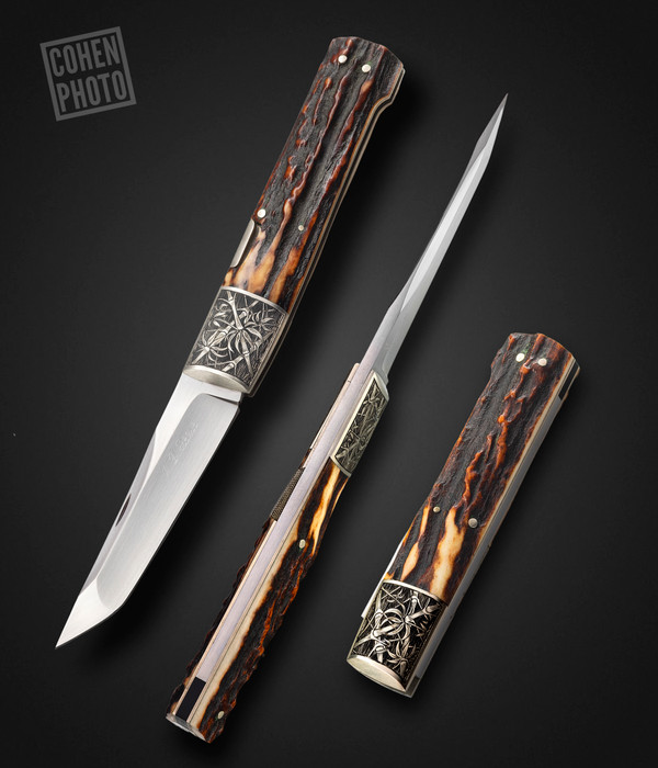 W. D. Pease Japanese-Inspired Modern Tanto Stag Folder