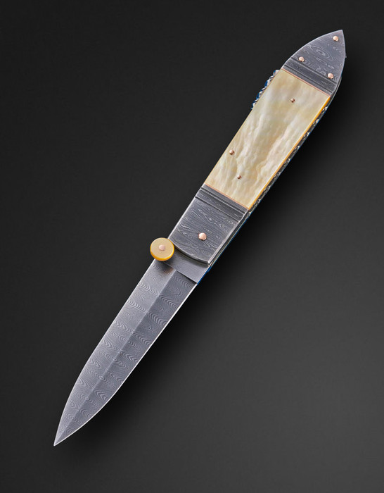 Barry Davis Dagger with Gold Lip Pearl, James Schmidt Tribute Knife