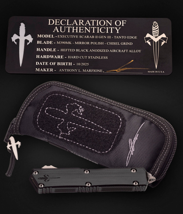 Marfione Custom Executive Scarab II Gen III – Tanto Chisel Grind