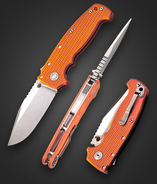 Andrew Demko AD20 XXX 3V Clip Point in Orange G10