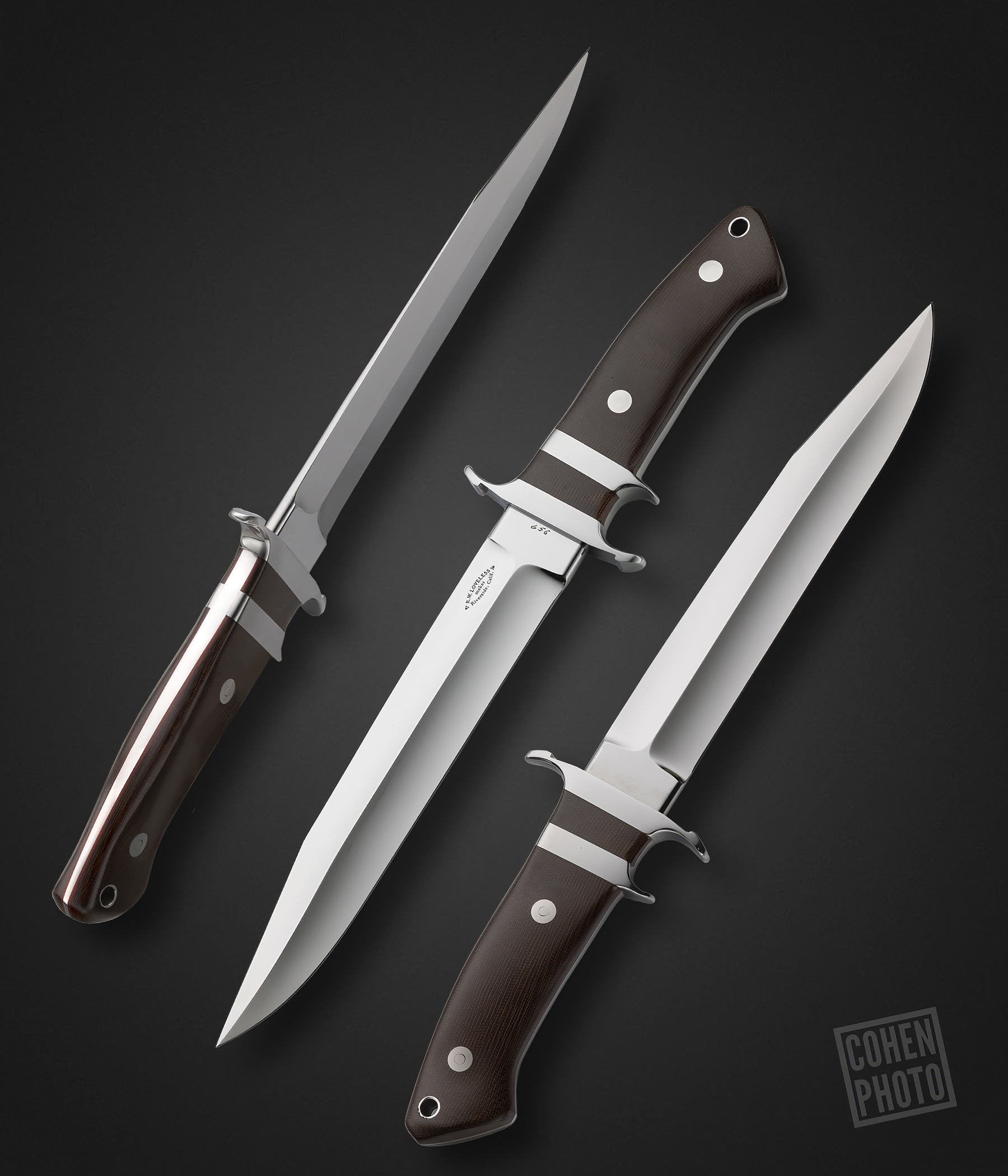 Loveless, R.W., Bob, Big Bear, Dark Green Micarta Knife | Farina