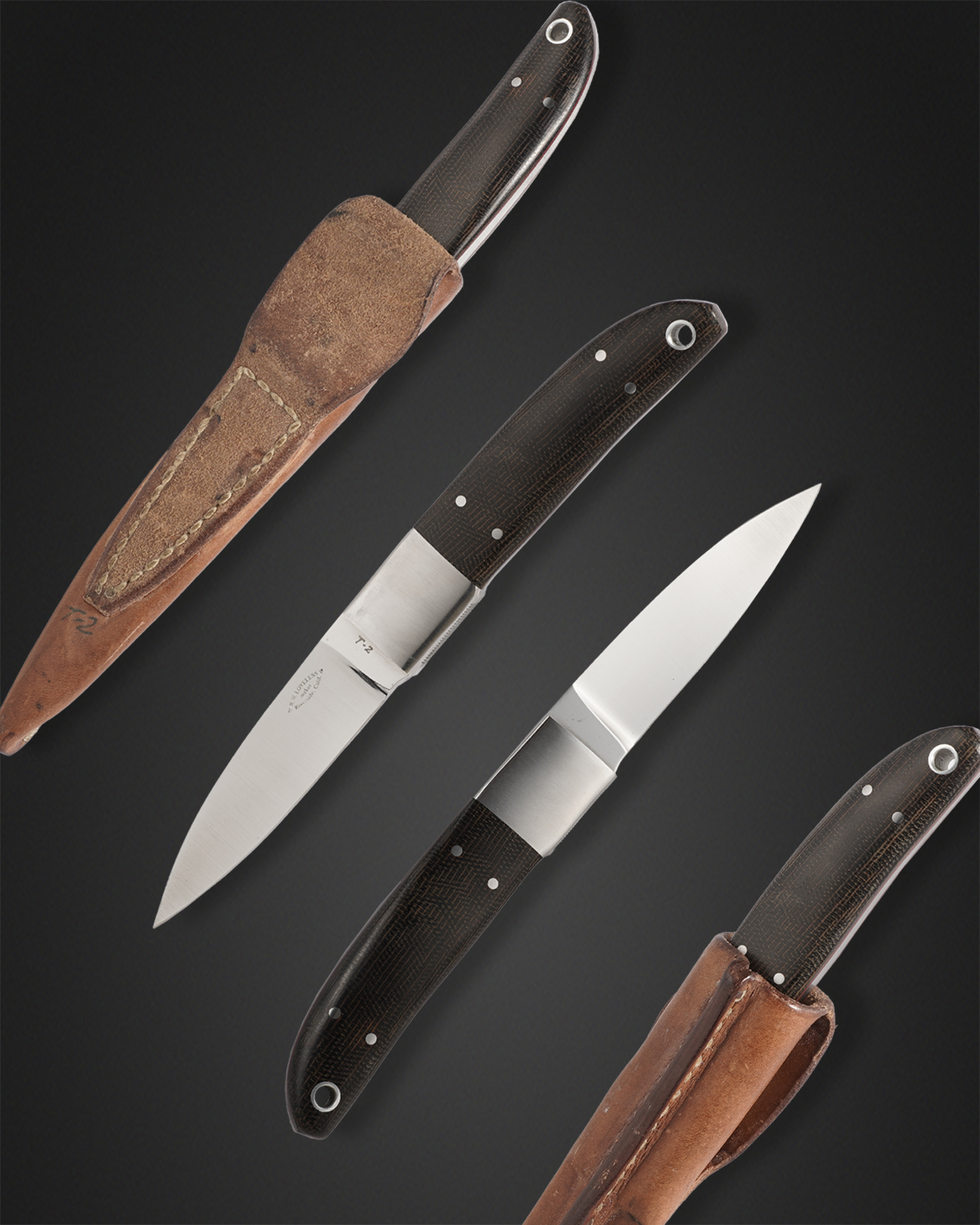 Loveless, R.W., Bob, Stiff Horn, T-2 Model with Green Micarta