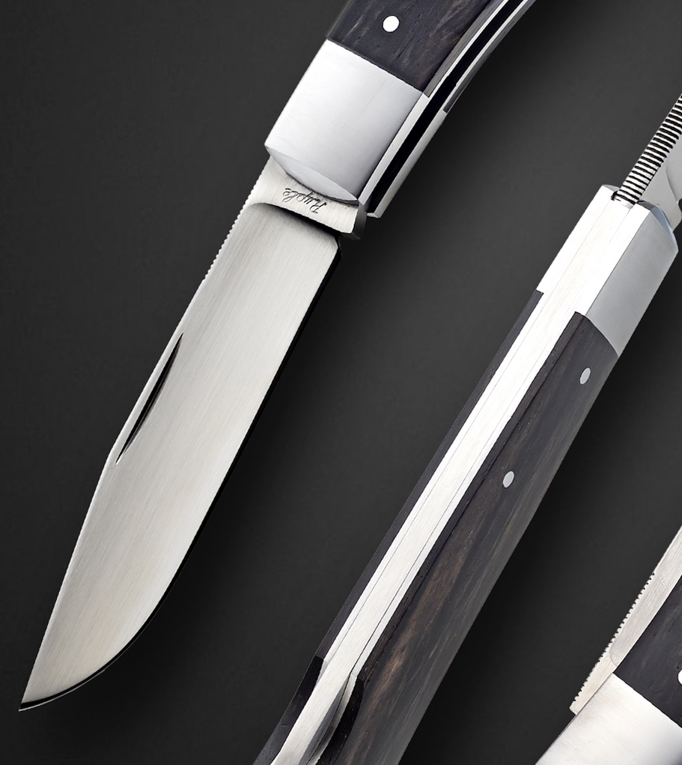 Model 1306 in Ebony, Lockback Single Blade, by Bill Ruple | Farina