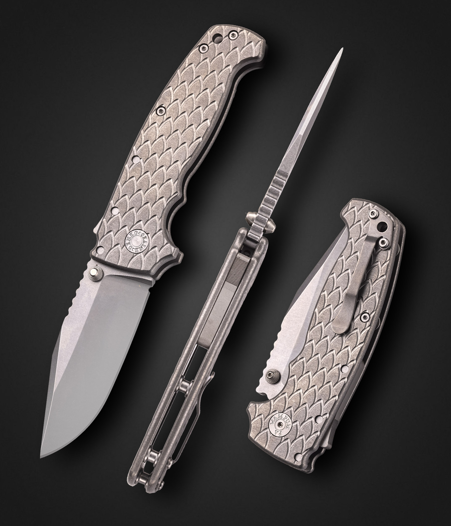 Demko, Andrew Demko AD20 XXX 3V Clip Point Dragon Scale Titanium