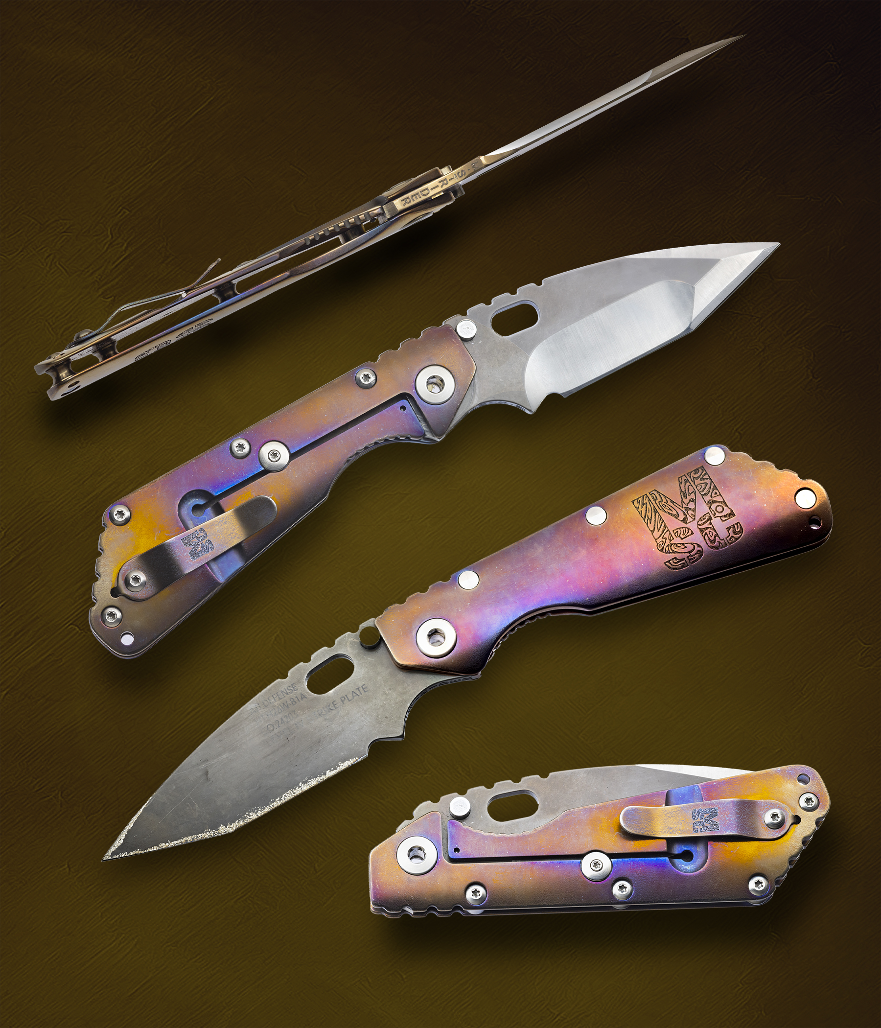 Mick Strider Custom Knives, MSC XL cc smf. Nmg. Level IV Strike