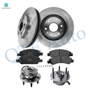 Set of 8 Front 330mm Brake Disc Rotors-Ceramic Brake Pad Kit-Wheel Hub Bearing Assembly For 2015 2016 Cadillac Escalade