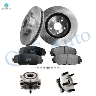 Set of 8 Front 296mm Brake Disc Rotors-Ceramic Brake Pad Kit-Wheel Hub Bearing Assembly For 2011-2016 Scion TC