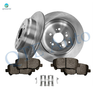 Set of 6 Rear 334mm Brake Disc Rotors-Ceramic Brake Pad Kit For 2010-2013 Acura ZDX