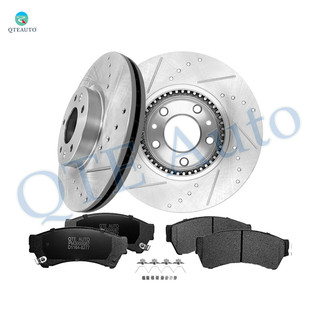 Set of 6 Front 299mm Drilled Slotted Brake Disc Rotors-Ceramic Brake Pad Kit For 2006 Lincoln Zephyr