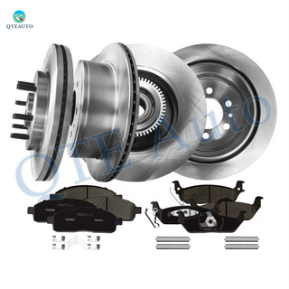 Set of 12 Front 330mm Brake Disc Rotors-Ceramic Brake Pad Kit-Rear 348mm Disc Brake Rotor and Hub Assembly-Ceramic Brake Pad Kit For 2005-2008 Ford F-150 RWD