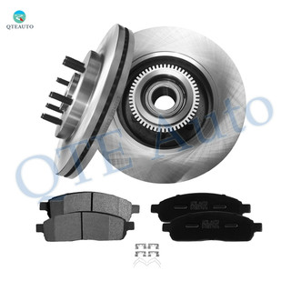 Set of 6 Front 330mm Disc Brake Rotor and Hub Assembly-Ceramic Brake Pad Kit For 2004-2008 Ford F-150 RWD