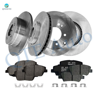 Set of 12 Front 300mm-Rear 284mm Brake Disc Rotors-Front 8595-D1444 Rear Ceramic Brake Pad Kit For 2011-2015 KIA Optima