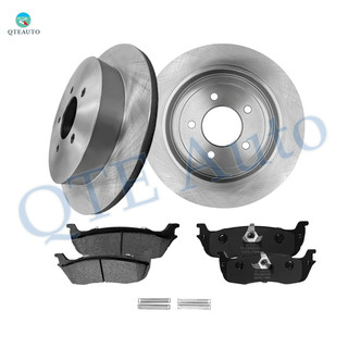 Set of 6 Rear 334mm Brake Disc Rotors-Ceramic Brake Pad Kit For 1997 1999 2000-2002 Ford Expedition